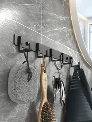 Matte Black Bathroom Hook Racks Wall Coat Hanger Hook Organizer Hangers Aluminum Wall Hanging Hook Hanger For Towels Robe Hook