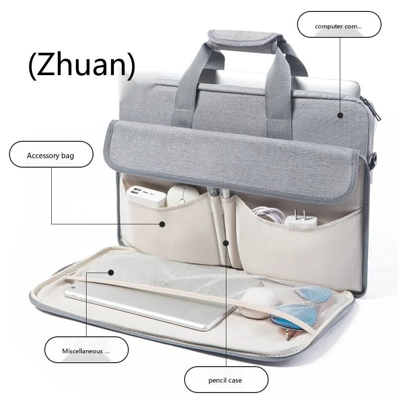 Large Capacity Laptop Crossbody Bag 14-17 Inch Oxford Shoulder Handbag for Travel