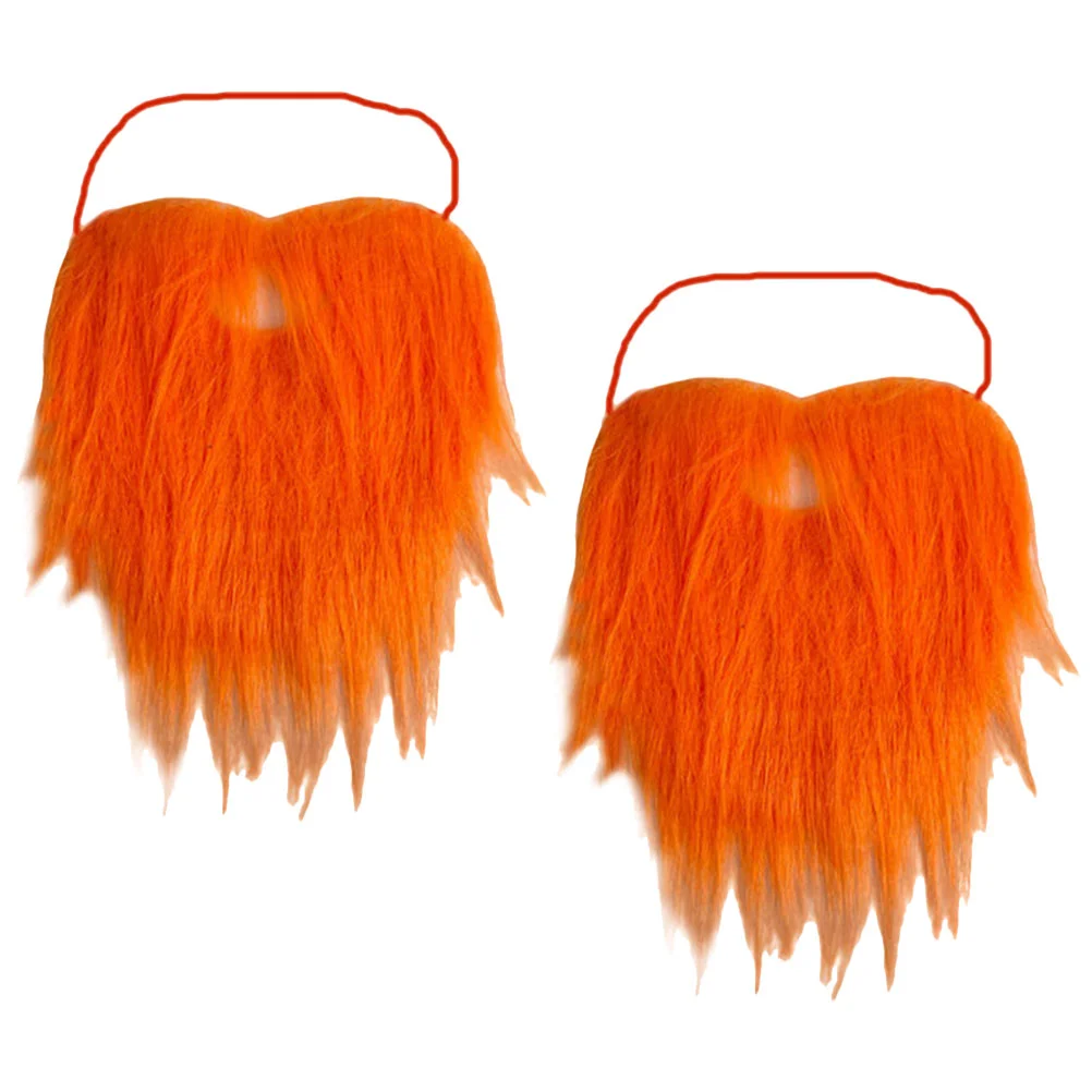 2 Pcs Prom Party Beard Decorative Mustache Props Fake for Cosplay Creative Man and Costume Dancing