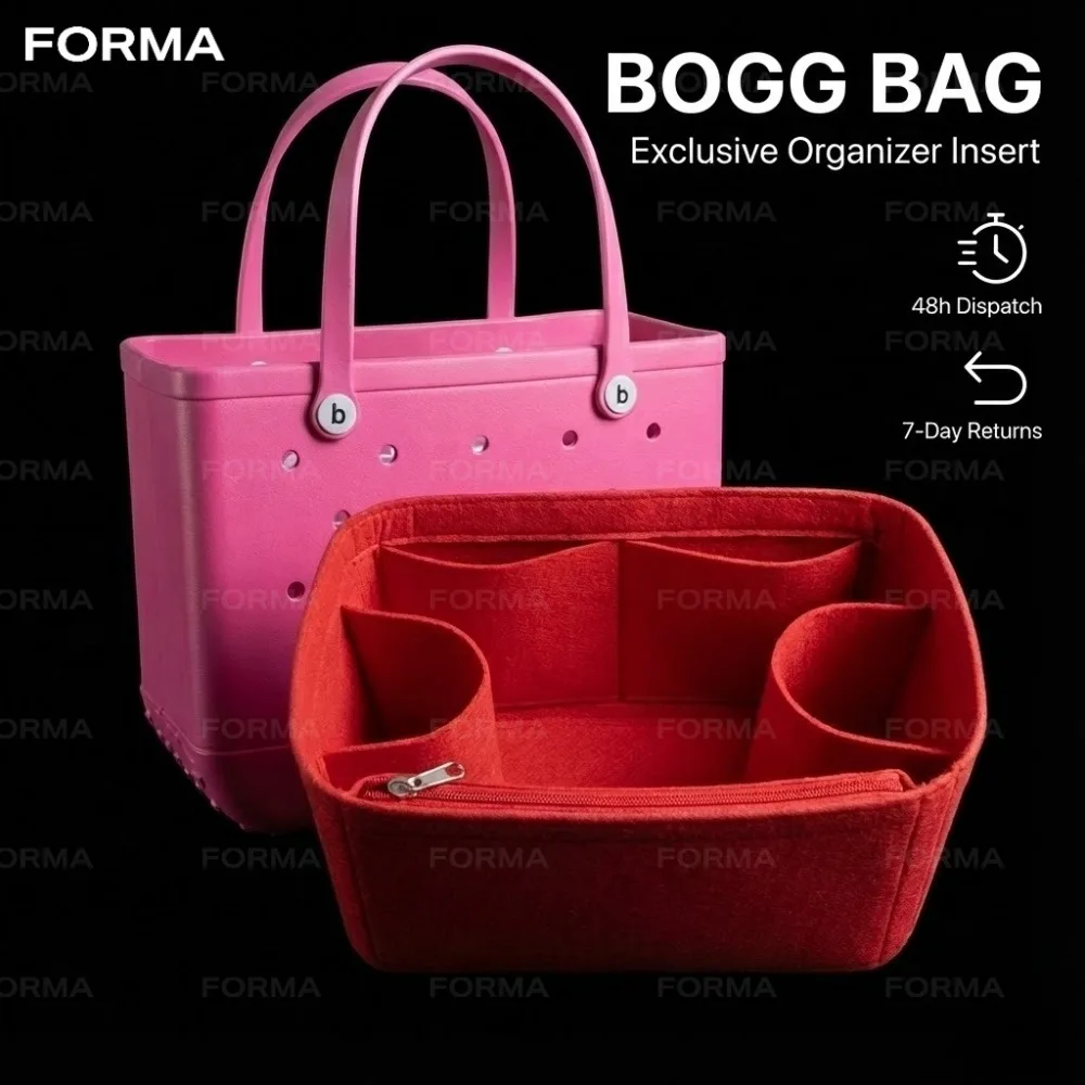 

Felt Insert Bag Organizer Fits Bogg Bag Large Original Size Rubber Beach Tote Divider Inner Purse Multi Pocket Zipper Shaper