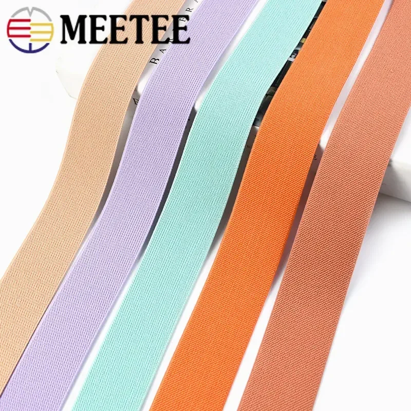 Meetee 2/3Meters 25-40mm Elastic Band for Repair Garment Trousers Pants Stretch Strap Fabric Tape DIY Clothes Sewing Accessories