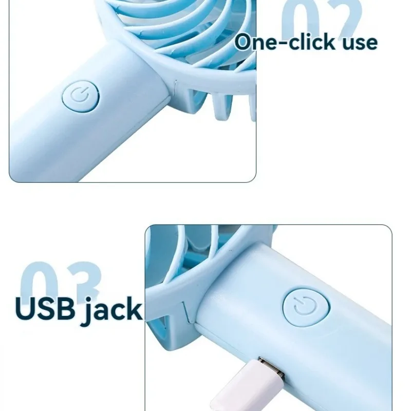 2024 простой ручной мини-вентилятор USB портативный стенд студенческий Электрический вентилятор компактный и портативный долговечный вентилятор