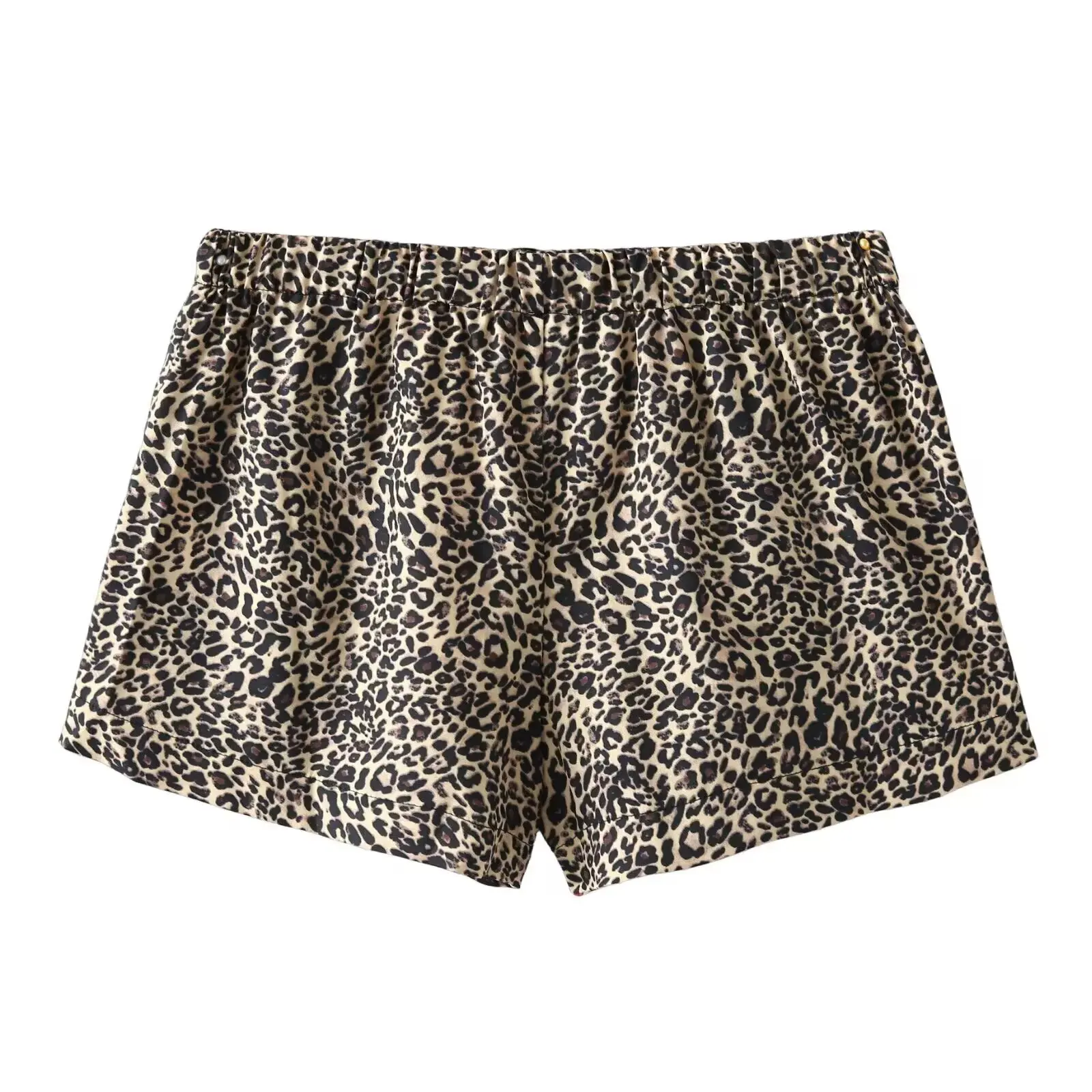 PB&ZA Pantalones cortos con estampado de leopardo y cordón en la cintura elástica para mujer para un aspecto moderno y cómodo de verano