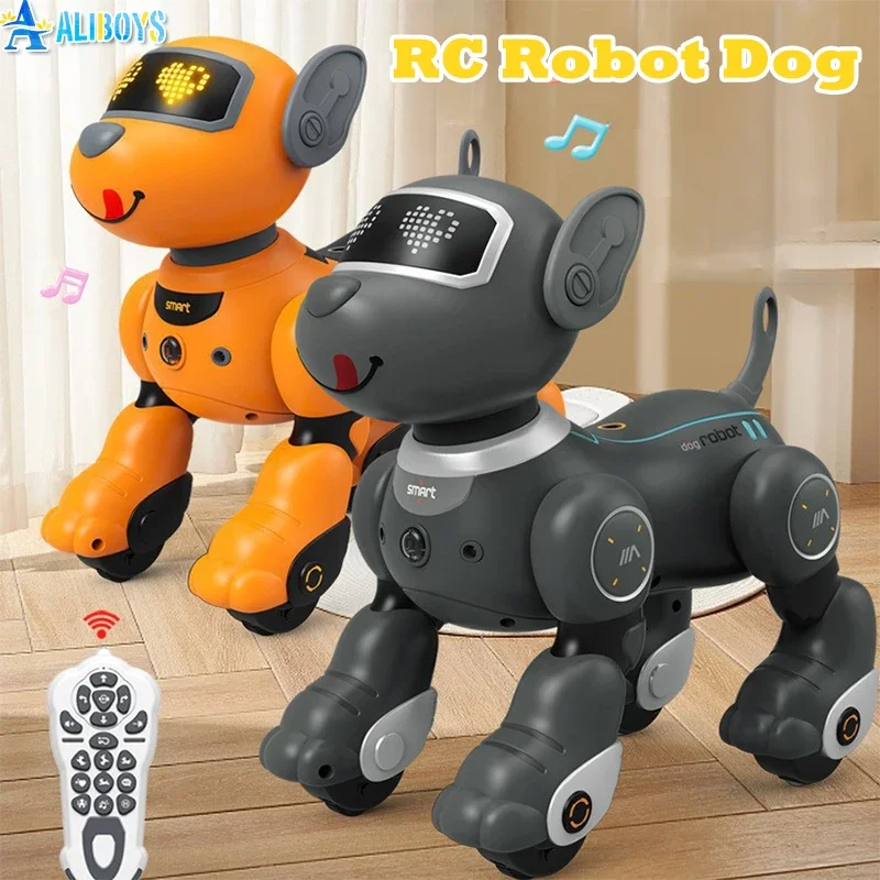 RC Smart Dog Voice Dialogo Walking Robot Dog Interattivo Touch Cucciolo elettrico Animale domestico Giocattolo educativo per bambini Regali di compleanno