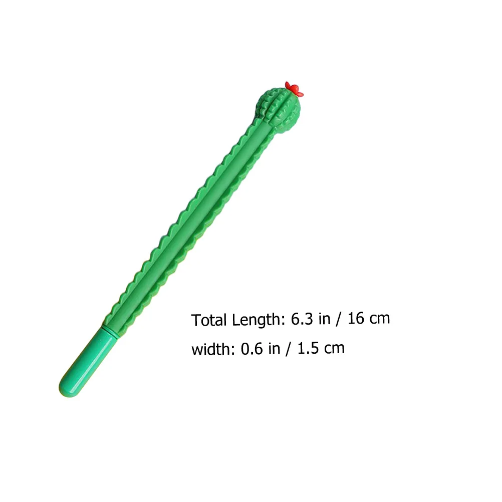

10Pcs Kawaii Cactus Gel Pens Pull Cap Protection Smooth Flow Writing Tool Portable for Student Travel Office School Supplies
