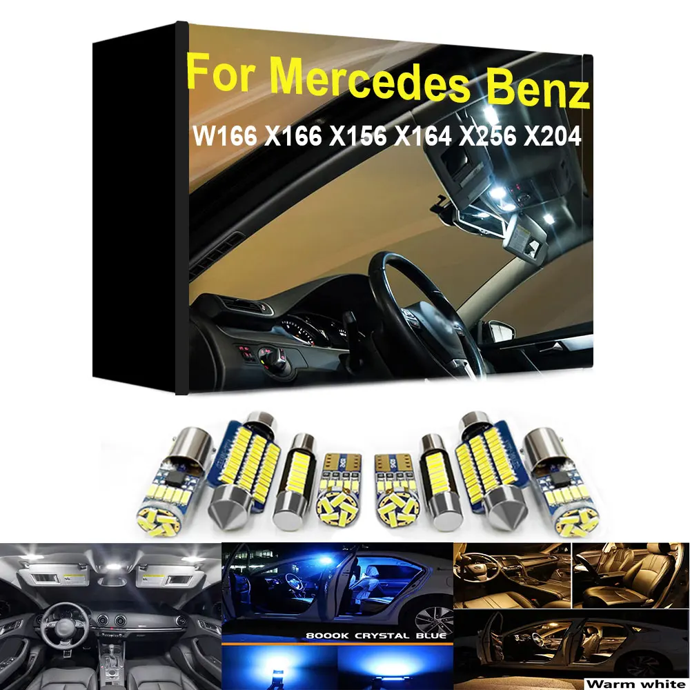 

For Mercedes Benz W166 X166 X156 X164 X256 X204 GL 320 350 400 420 450 AMG GLA GLC GLE GLK Canbus Car Interior LED Light
