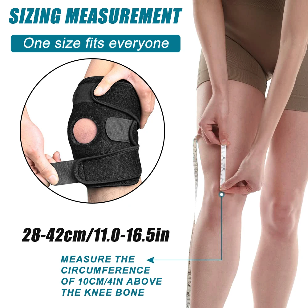 1Pcs Knee Brace with Side Stabilizers & Patella Gel Pads for Maximum Knee Pain Support and Fast Recovery for Men and Women