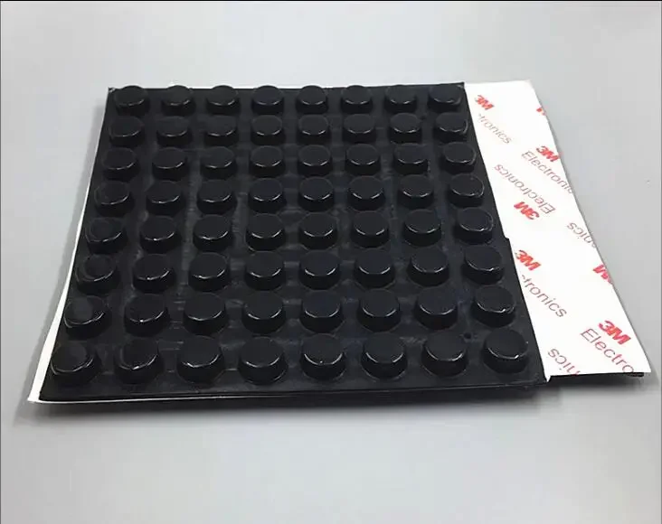 12x2.5 12*4 12*5 12*7.5 15*2 Black Cylindrical Anti-Skid Anti-Collision Silicone Particles Protective Mats 3M Glue Self-Adhesive