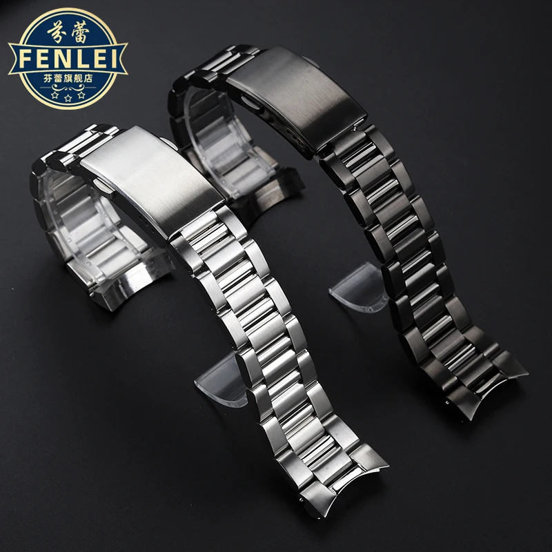 Imagem -02 - Masculino Curvo Ver Strap Pulseira de Precisão Sólida Blancpain Fifty Five 5000 Series 23 mm Aço Inoxidável