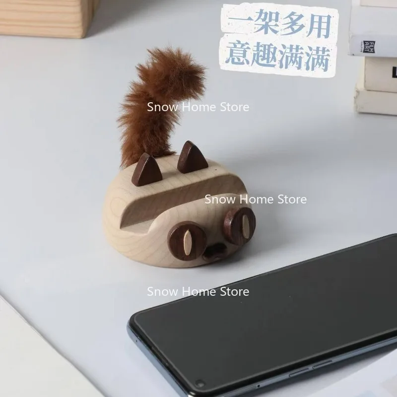 

Креативная белка с плюшевым хвостом, универсальный мобильный телефон, подставка для планшета, настольный креативный орнамент в подарок