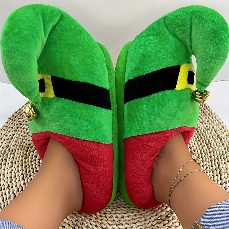 

New Women's Autumn Winter Plush Fuzzy Slippers with Thick Sole for Outdoor Wear Trendy Fashion Polyester House Shoes