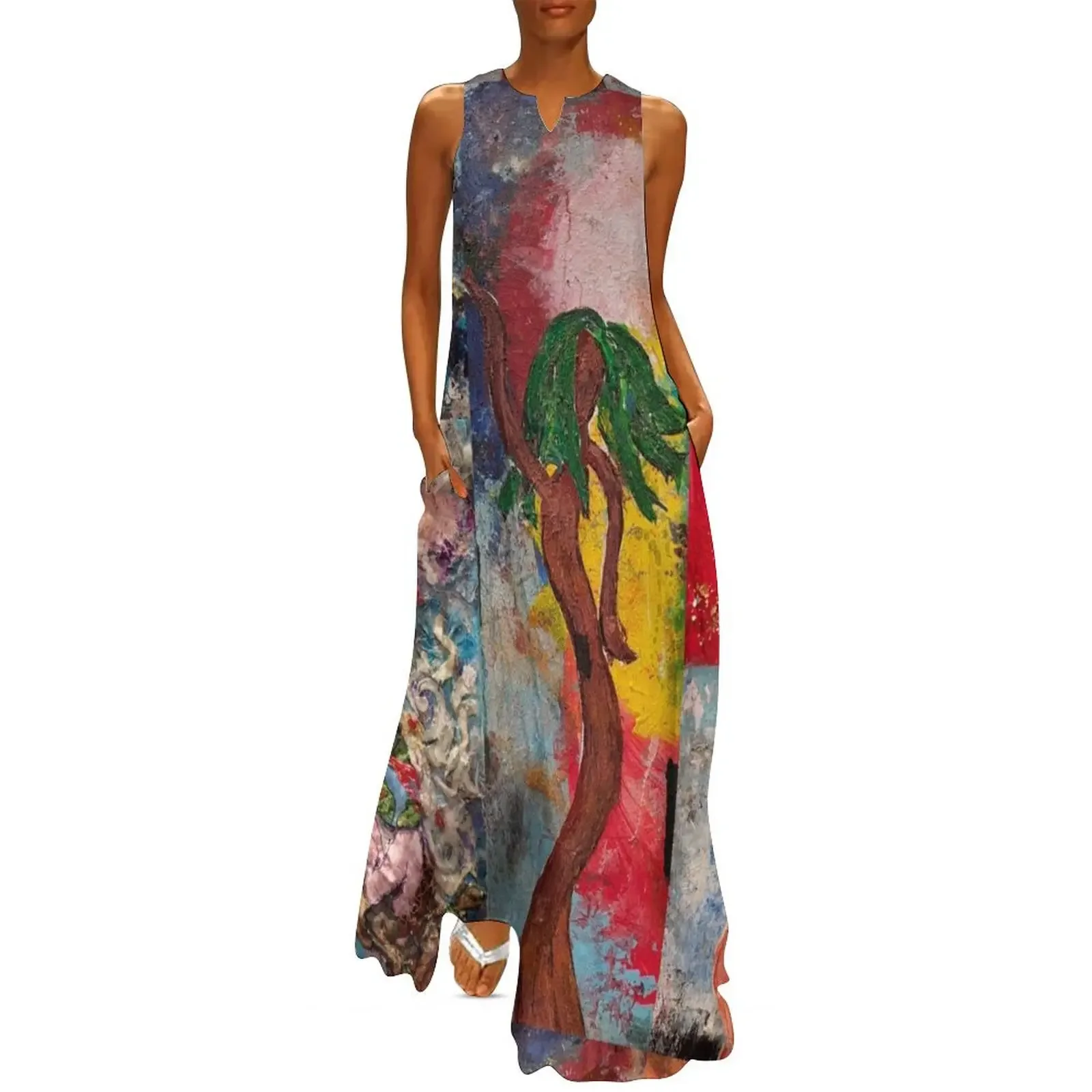 

Five Elements of Creation Fire Air Water Earth Long Dress Woman clothing long dresses for women Dress