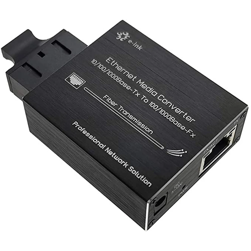 2pcs Micro Mini Gigabit SC Media Converte,Fiber to 10/100/1000Mbps RJ45 Ethernet Fiber Transceiver, SM 20km