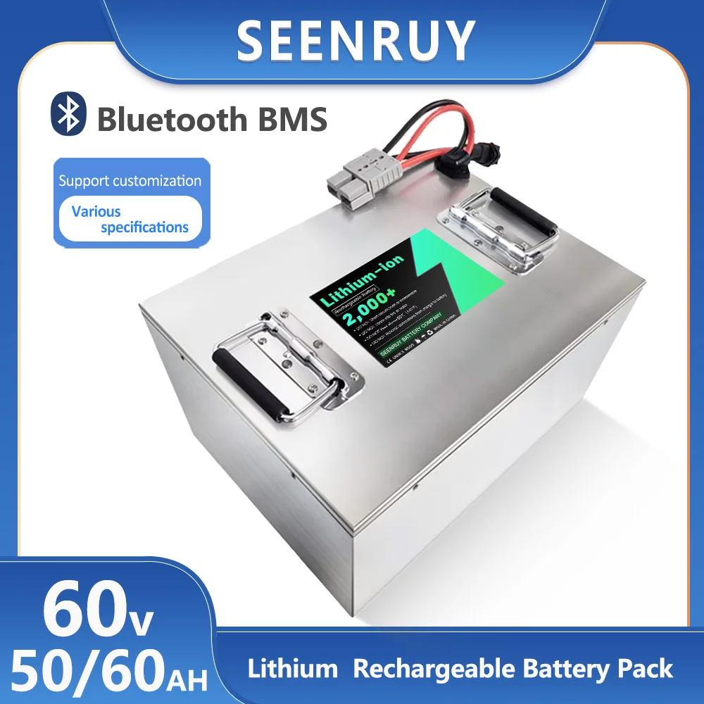 

60V 50Ah 60ah i-ion Battery Pack Built-in BMS Optional Bluetooth Deep Cycle for electric motorcycle Electric Tricycle Golf Cart