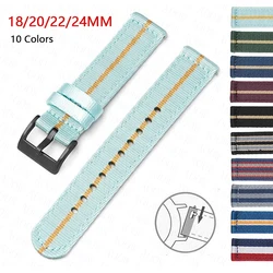 Woven Nylon Strap for Omega Seamaster for Tudor Men Women Canvas Quick Release Stainless Steel Buckle Watch Band 18/20/22/24mm