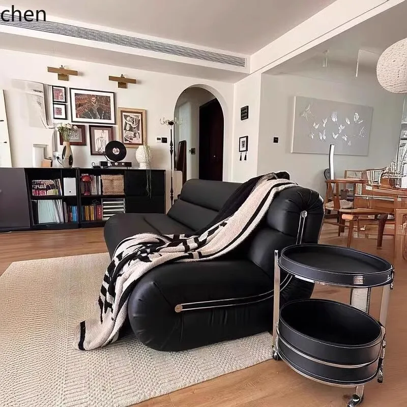 HT retro Three-Person Sofa Combination casual Modern Cat-Proof Leather Sofa