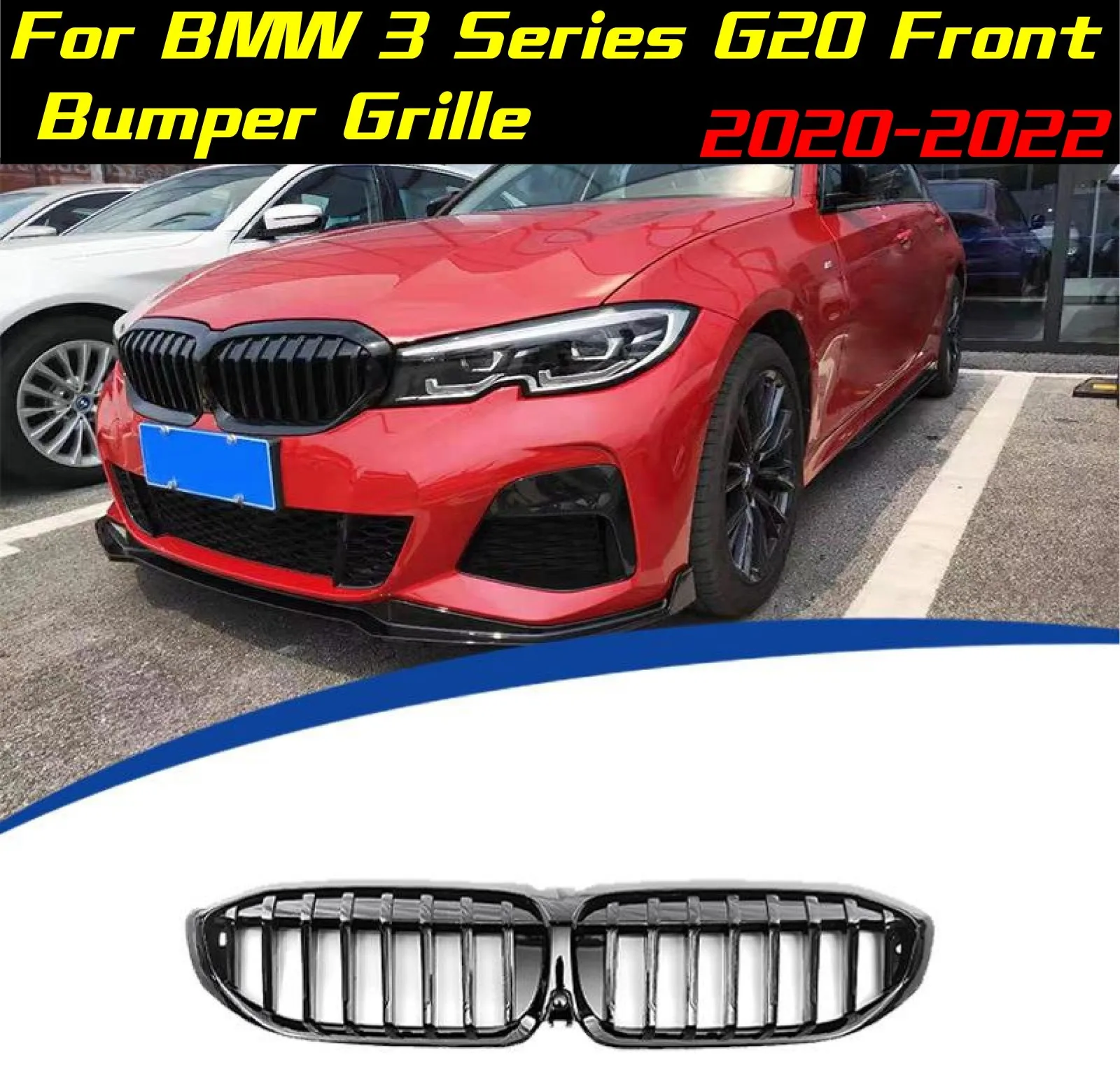 

Решетка переднего бампера для BMW 3 серии G20 2020-2022, передняя решетка, автоматическая гоночная решетка, комплекты кузова, внешняя модификация sportskit