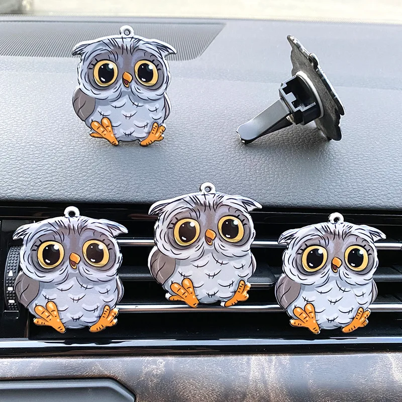 Owl Auto Air Conditioner Outlet Decoration Wisdom Owl Perfume Clip Air Freshener Car Tuyere Fragrance Car Ornament Wholesale New