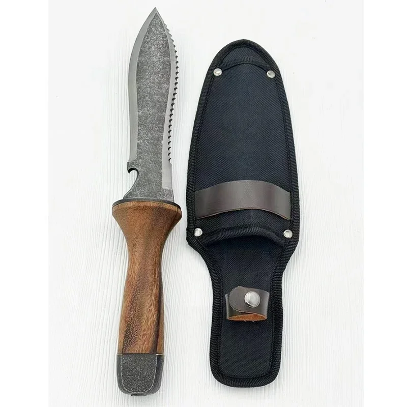 High Quality Walnut Handle Shovel Head Classic Home Garden Tools Fixed Blade Manual Digging Outdoor Nylon Sleeve Shovel Looser