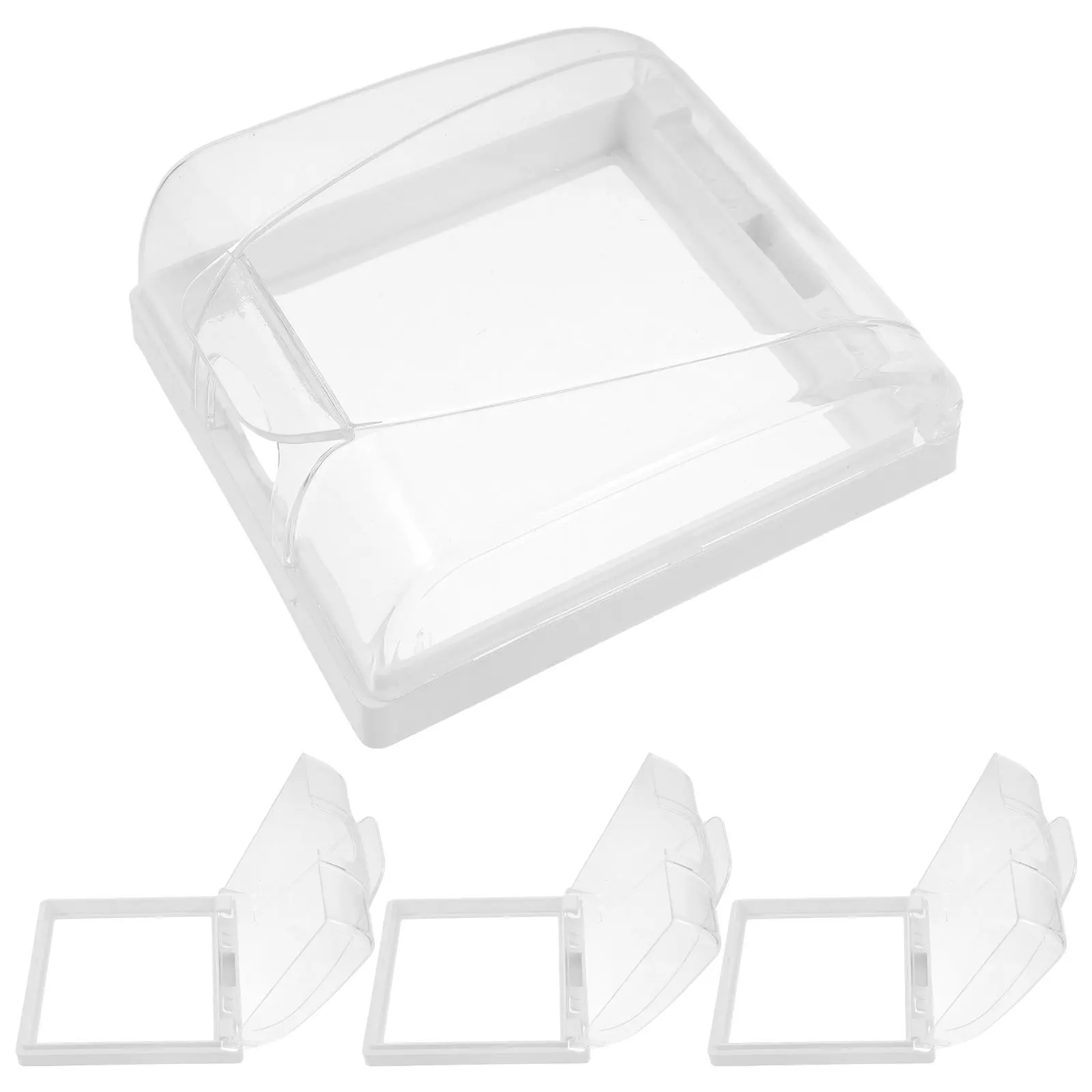 

4Pcs Waterproof Plug Cover Transparent Adhesive Bathroom 86 Type Socket Protector Leak Proof Power Outlet Guard
