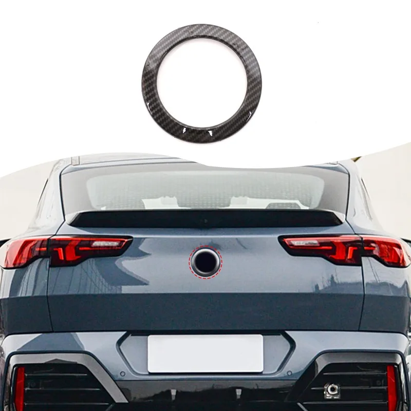 

ABS Carbon Fiber Car Emblem Trim Rear Emblem Trim Ring for 2024 BMW X2 U10 Car Accessories