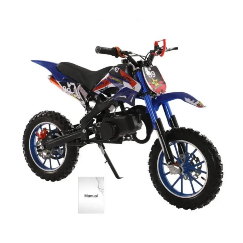 AliExpress NONE Gas Motorbike, 150kg Loading Capacity 49cc 2-Stroke Kids Mini Motocross, Children Off-road Bike, Racing Max Speed 40KM/H (Blue)