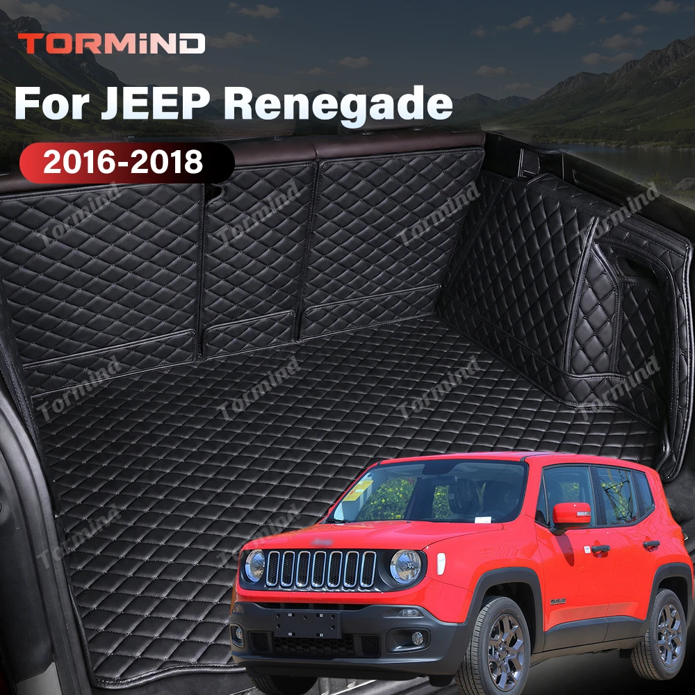 Tormind For JEEP Renegade 2016 2017 2018 Car Trunk Mats Carpet Cargo Liner Car Backrest Pad Interior Accessories Protector