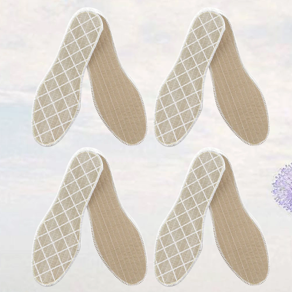 

4pcs Linen Insoles Bamboo Charcoal Deodorant Sweat Absorbing Breathable Shoe Inserts For Men Women Size 44 Foot Care Tool