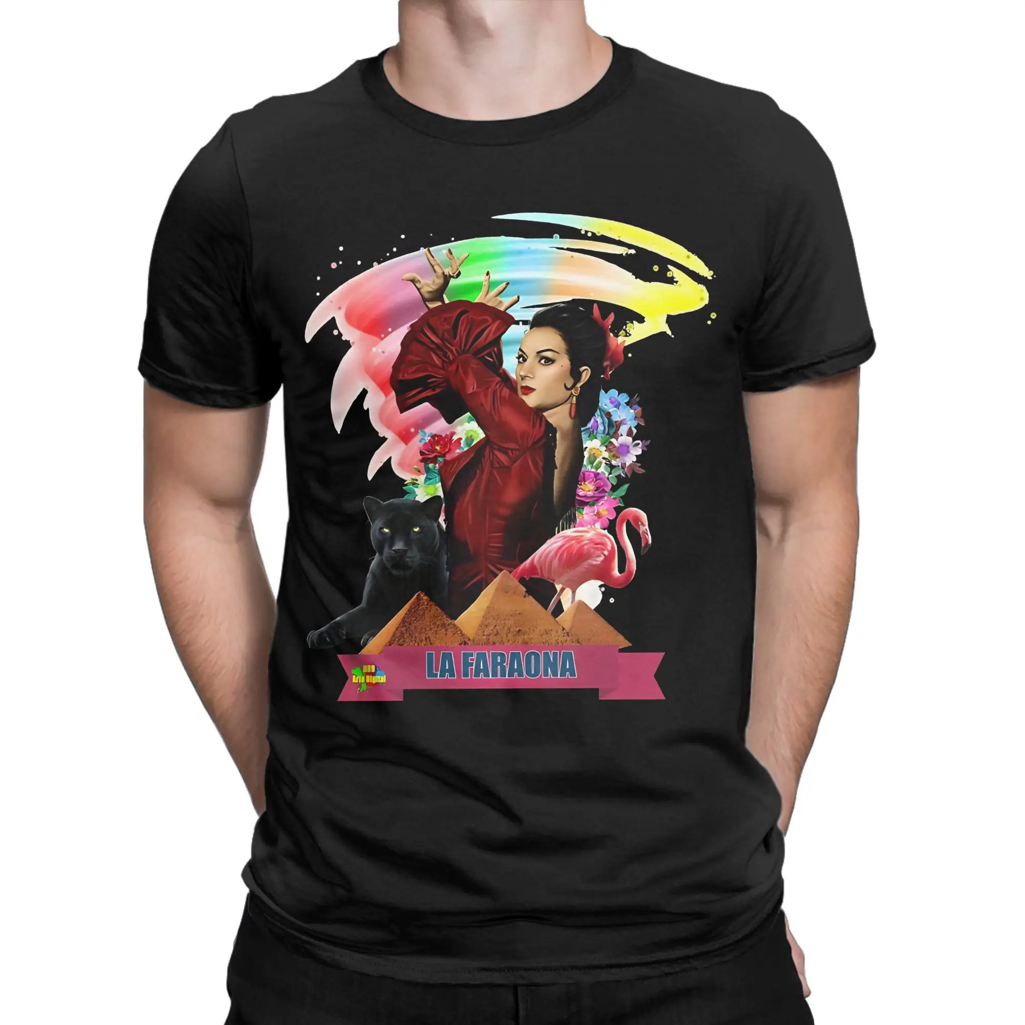 Priting Lola Flores Singer Legend T-Shirt Men O-neck Short Sleeve Top Tee  Cotton Summer Clothes