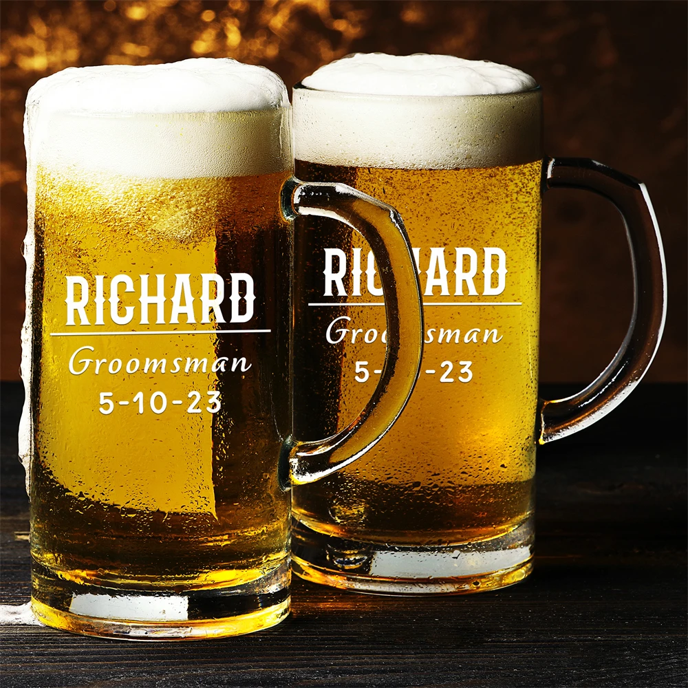 Gifts For Groomsmen Personalized Beer Gifts Engraved Glass Beer Customized Father\'s Day Gifts Birthday Present for Him Brother