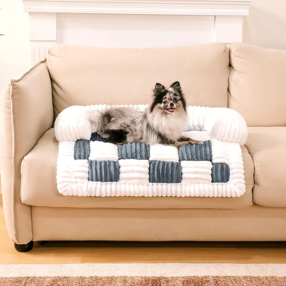 

Pet Couch Cover Protector Washable Anti-Slip Mini Sofa Bed with Cushions Durable Soft Flannel Dogs Cats Furniture Protection