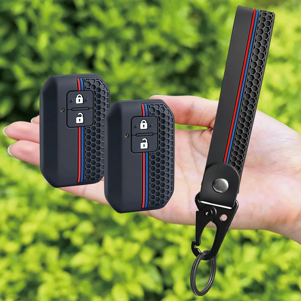For Suzuki Swift Ertiga Ignis Baleno XL7 Ciaz Dzire Wagon R Silicone Remote Shell With Long Wrist Strap And Swivel Clip