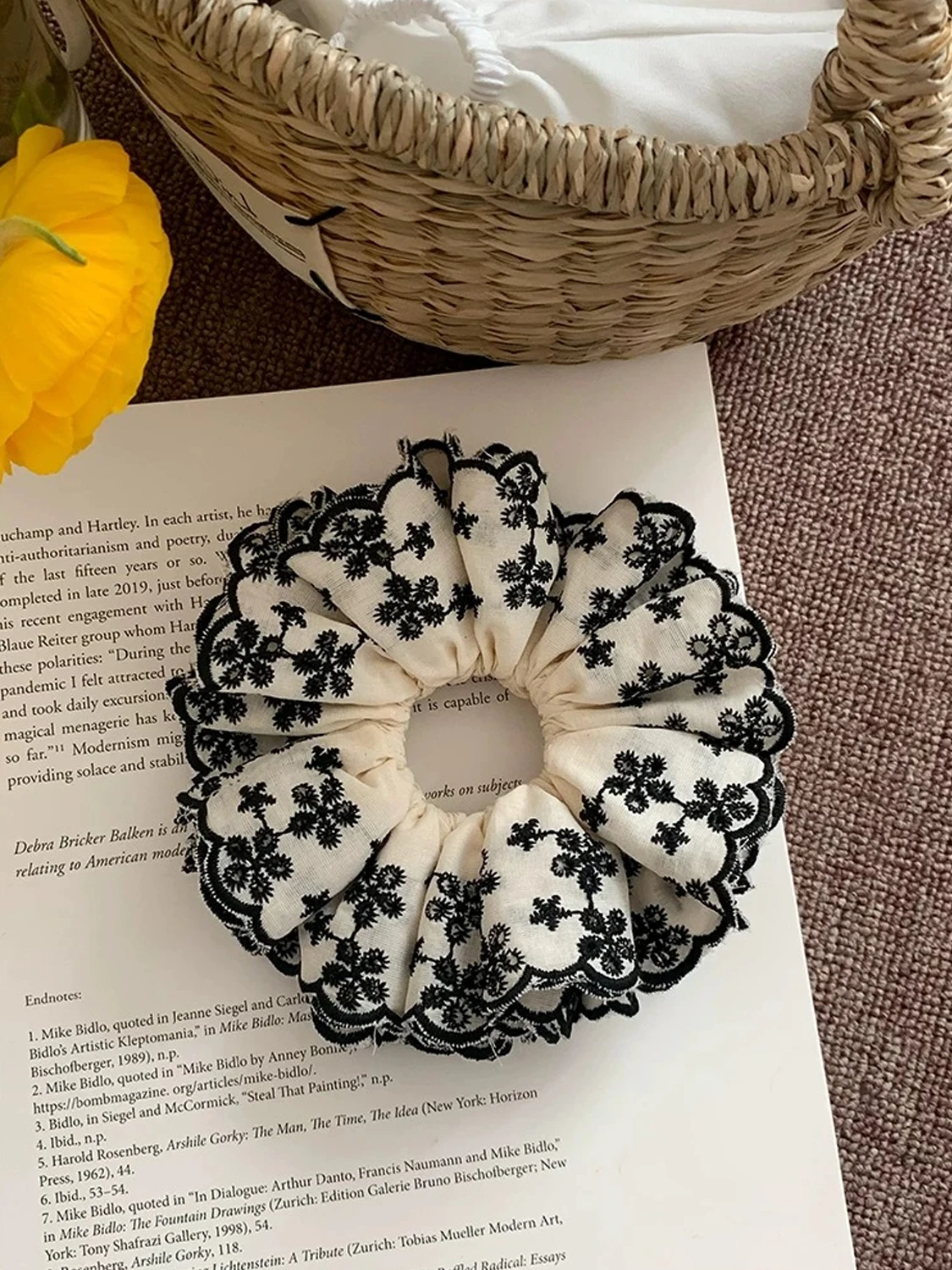 1pc Elegant Lace Four-Layer Embroidered Hair Bun High-End Floral Ultra-Gorgeous Young Girl High-End Bun Hair Ribbon Accessory view 5