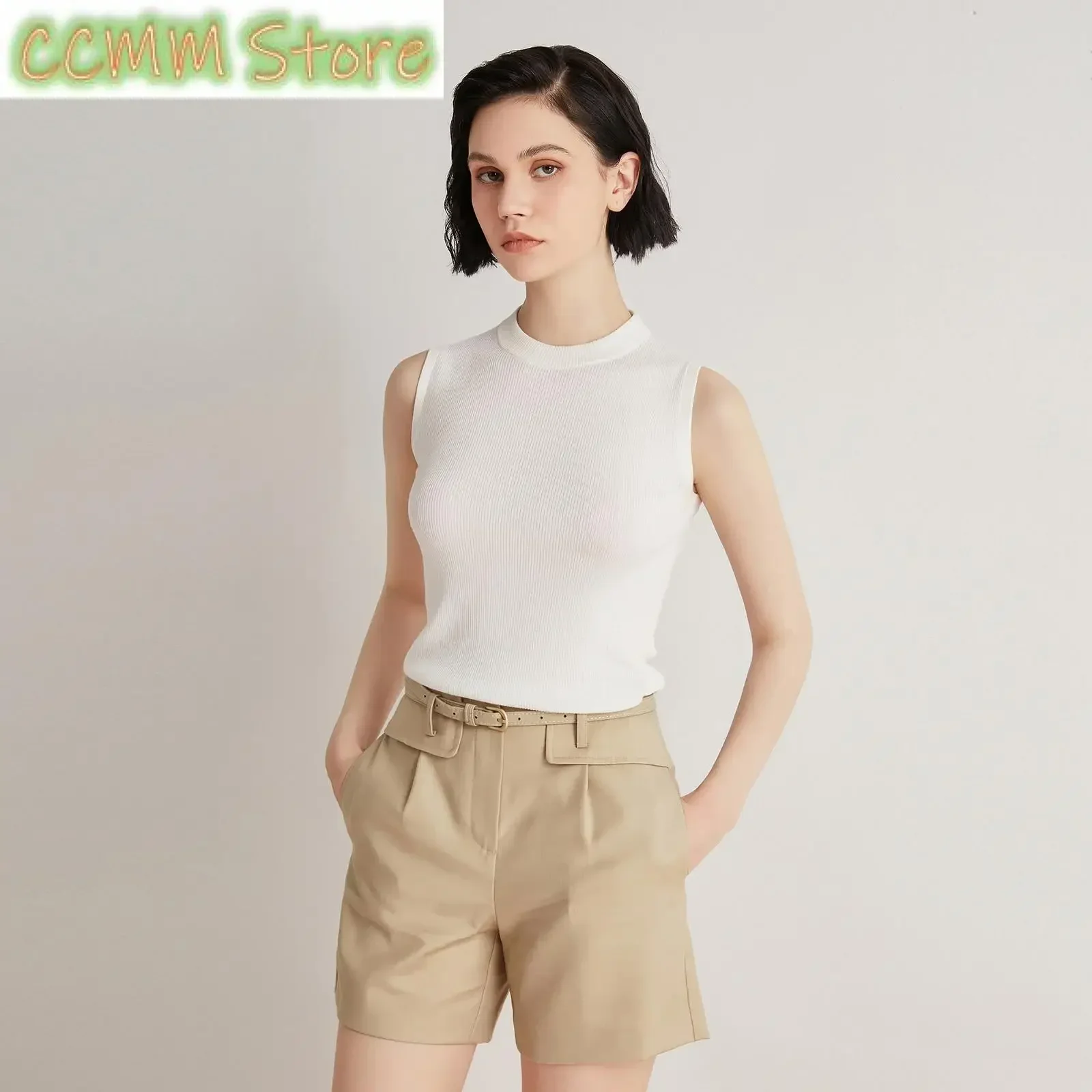 Summer Thin Women's luxury Brand Clothes High Quality Silk Merino Sweater Wool Knitted Vest For Ladies
