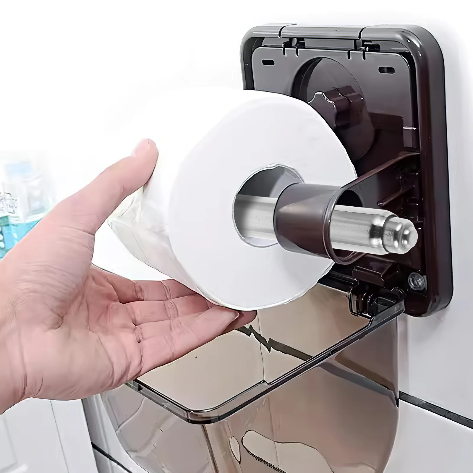 

Retractable Toilet Paper Holder Rod Replacement For Tissue Box Part Spring Loaded Paper Roller Inserted Spindle Bracket Support