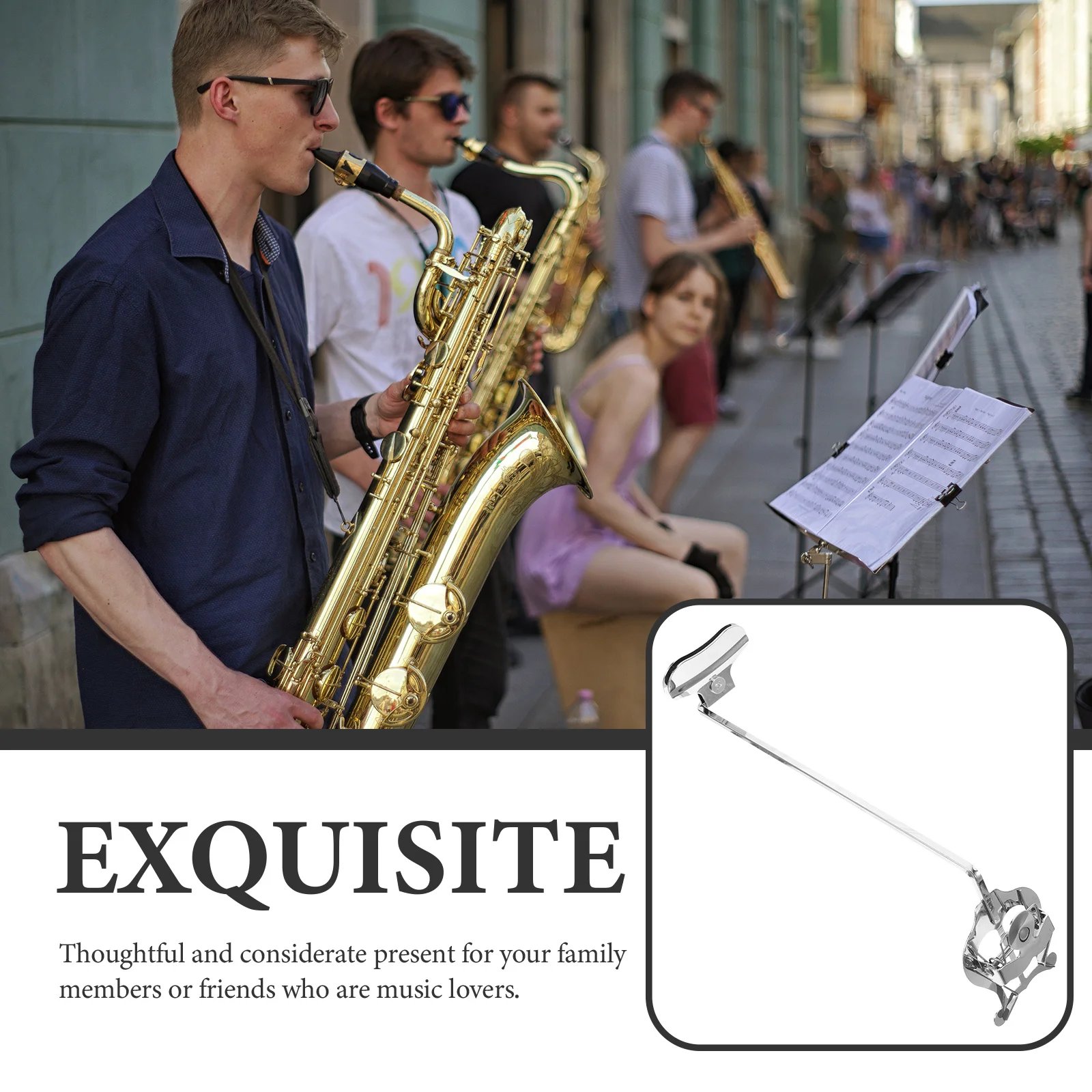 

Sturdy Metal Saxophone Lyre Sheet Music Clamp Lightweight Portable Sax Accessory for Performances Practice Sessions