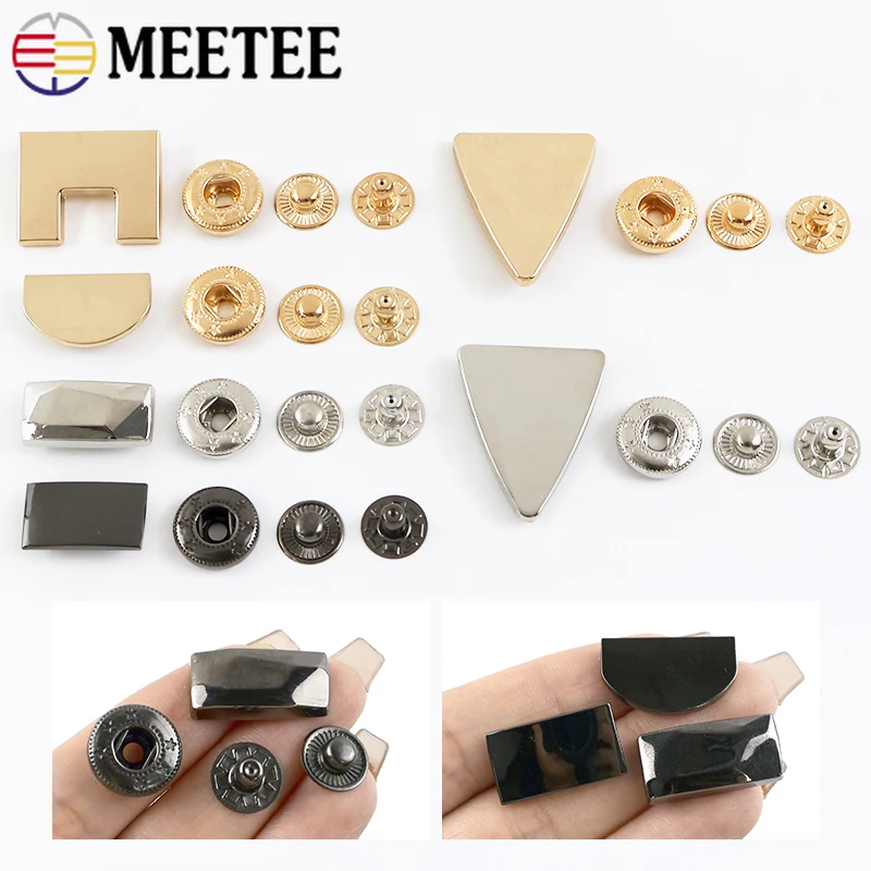 

10-30Sets Meetee Metal Snap Buttons for Bag Coat Down Jacket Fastener Press Buckle Leather Craft DIY Sewing Supplies Accessories