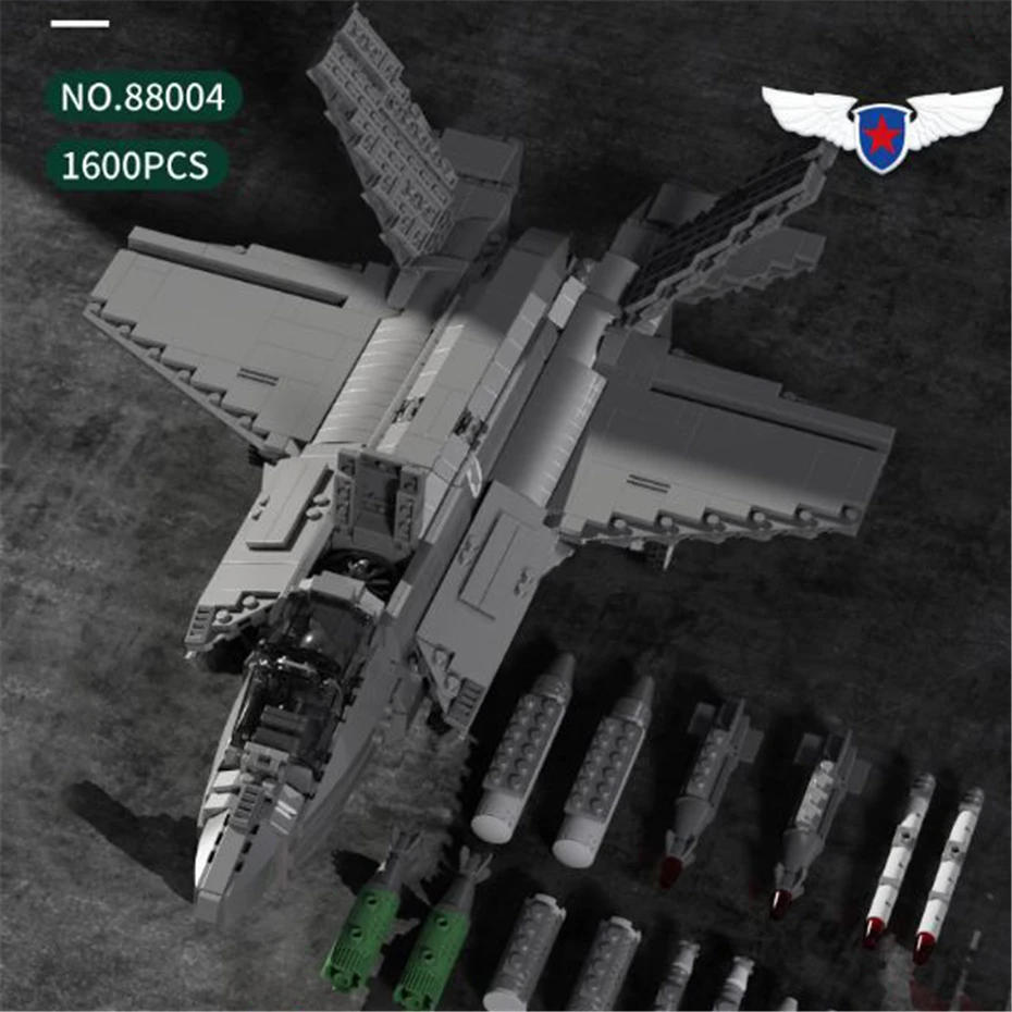 

Fighter Jet Building Toys For Boys 1600pcs US F35 Lightning II Fighter Building Blocks Sets Bricks Educational Toys Kids Gifts