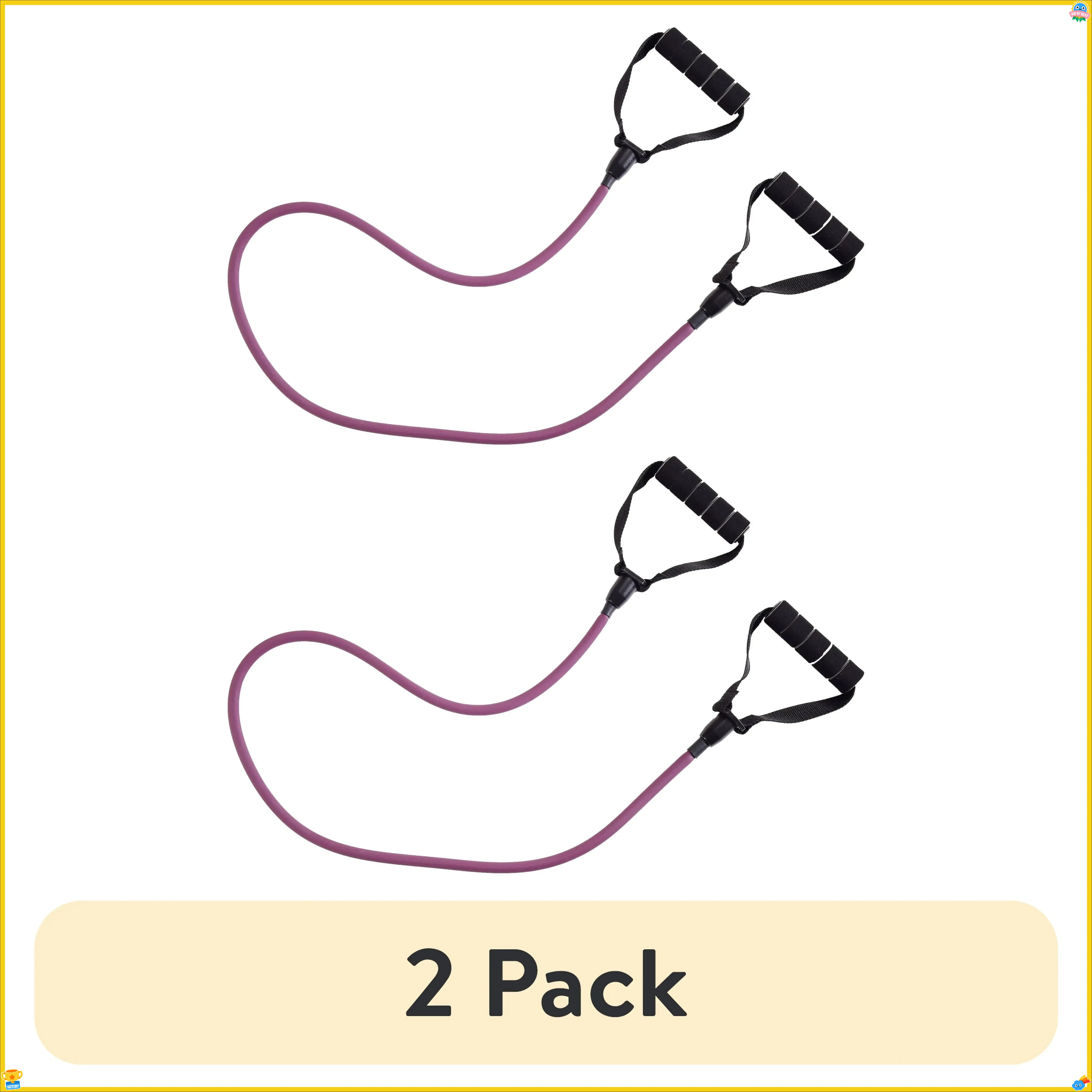2팩 보라색 중간 저항 운동 밴드, 남녀 홈짐 피트니스 운동, 물리치료 근력 훈련