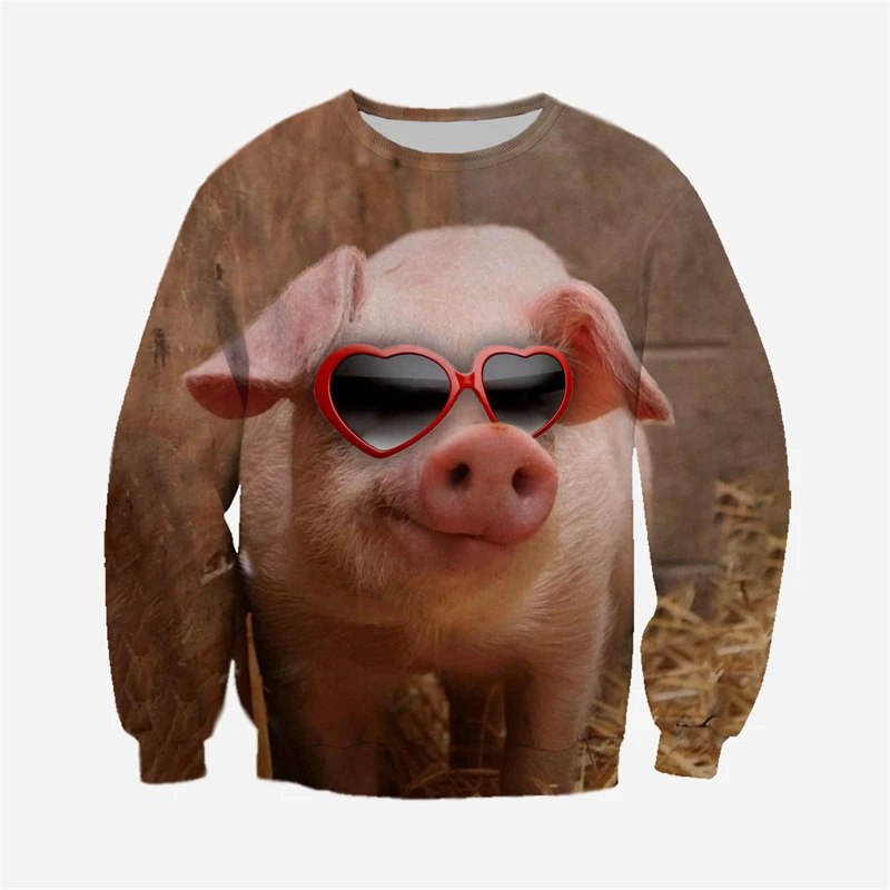 Funny Animal Pattern Sweatshirt Men's Clothing Hip Hop Cool Street Pullover Top 3D Print Cute Pig Sloth General Harajuku Hoodie