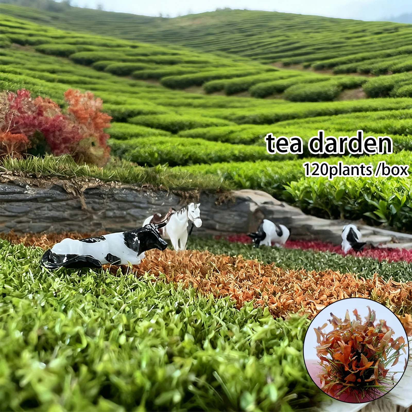 

120 Pcs 8mm Tea Garden Miniature Static Flowers - Diorama & Model Scene Accessories for Train Models, Wargames & DIY Crafts
