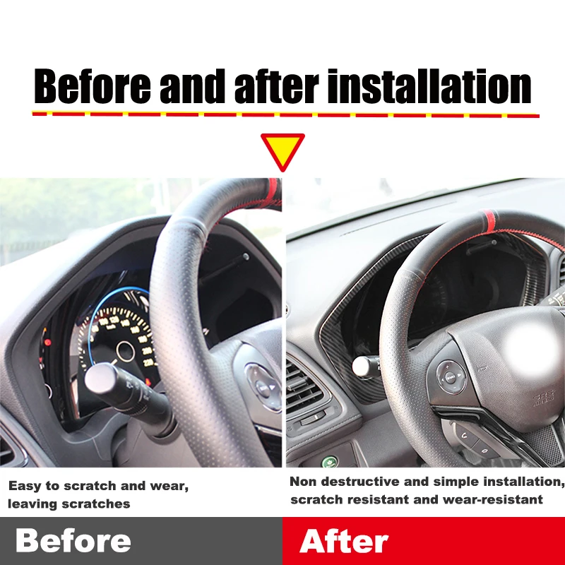 For Honda HR-V HRV VEZEL 2014 2015 2016 2017 2018 ABS Matte/Carbon Car Gauge Panel  Cover Trim Sticker Interior Accessories 1pcs