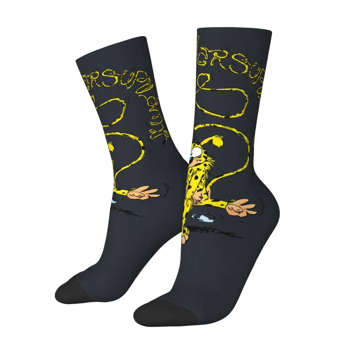 Funny Sock for Men Marsupilami With Name Hip Hop Vintage Gaston Lagaffe Manga Quality Pattern Printed Boys Crew compression Sock