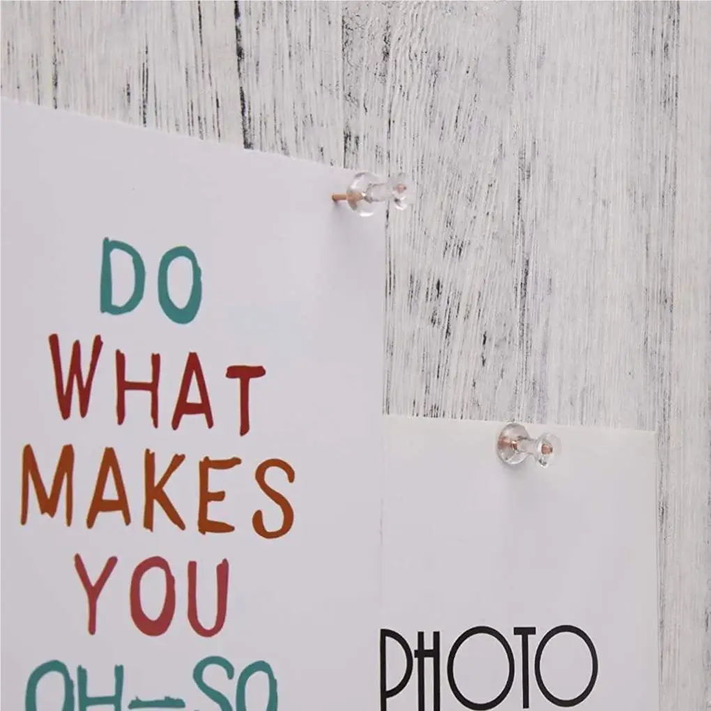 60 Pieces Transparent Rose Gold Push Pins Photo Tacks Office Projects