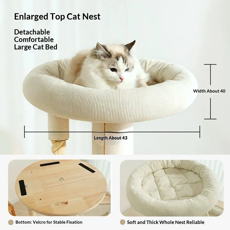 Árbol para gatos compacto con rascador, cama, hamaca y salto - imagen 5