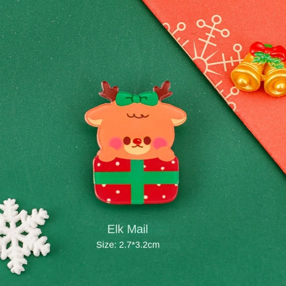 

Personality Acrylic Cartoon Christmas Brooch Printing Mini Cute Accessories Gifts Brooch