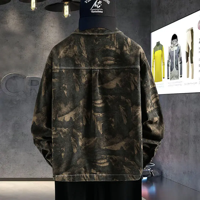 2025 Spring autumn new arrival men fashion jacket men's casual Long sleeves denim jackets male high quality printing denim coat