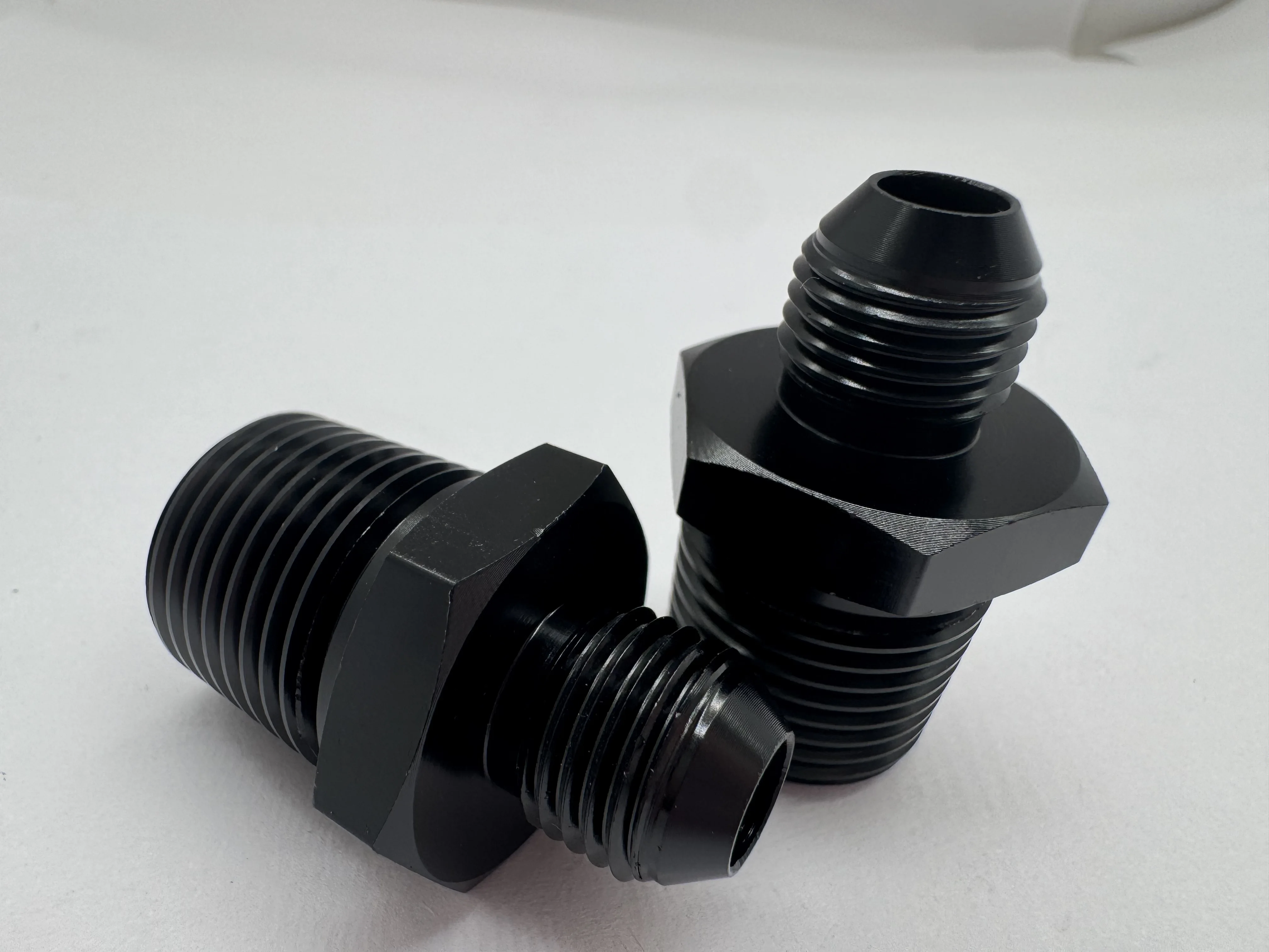 6AN AN-6 TO 1/2' NPT Male Thread Aluminum Flare Union Adapter Oil Cooling Connector Black