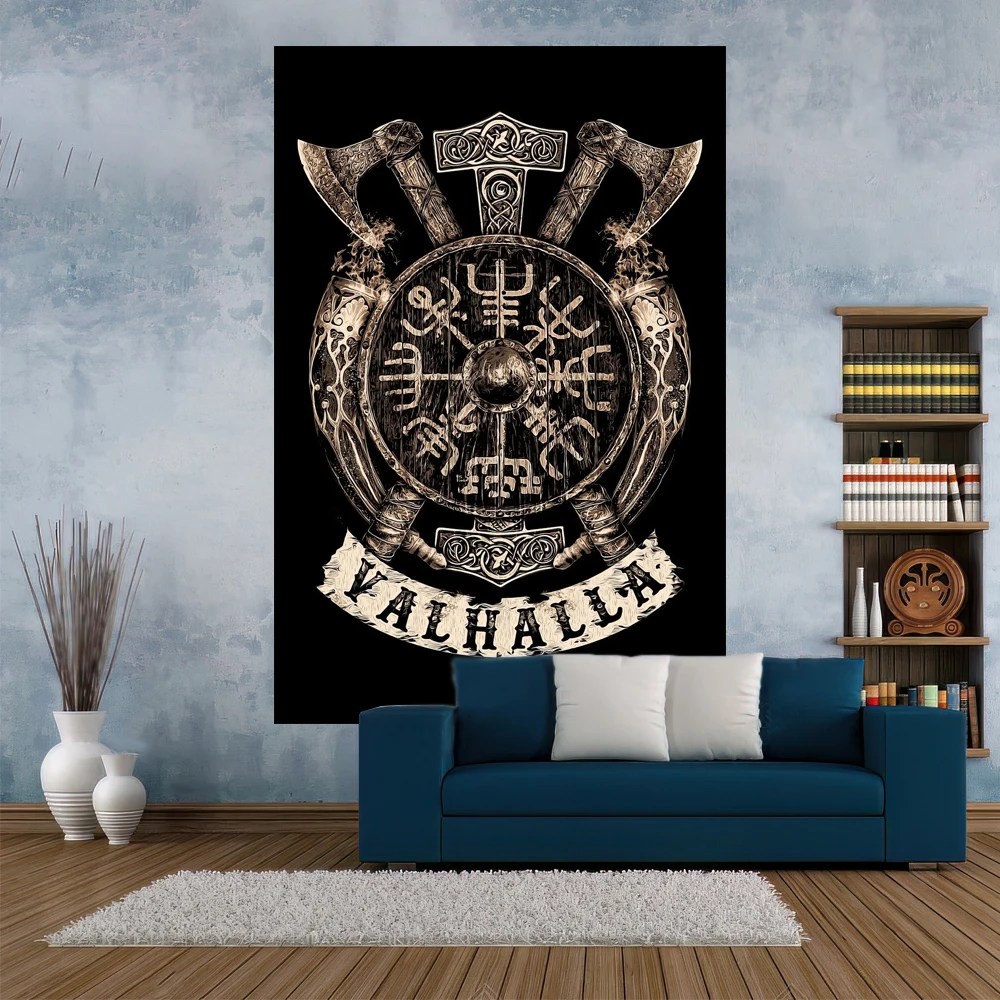 

Retro Hippie Tapestry Viking Retro Mysterious Raven Printed Witchcraft Bedroom Decoration Wall Hanging Carpets Sofa Blanket