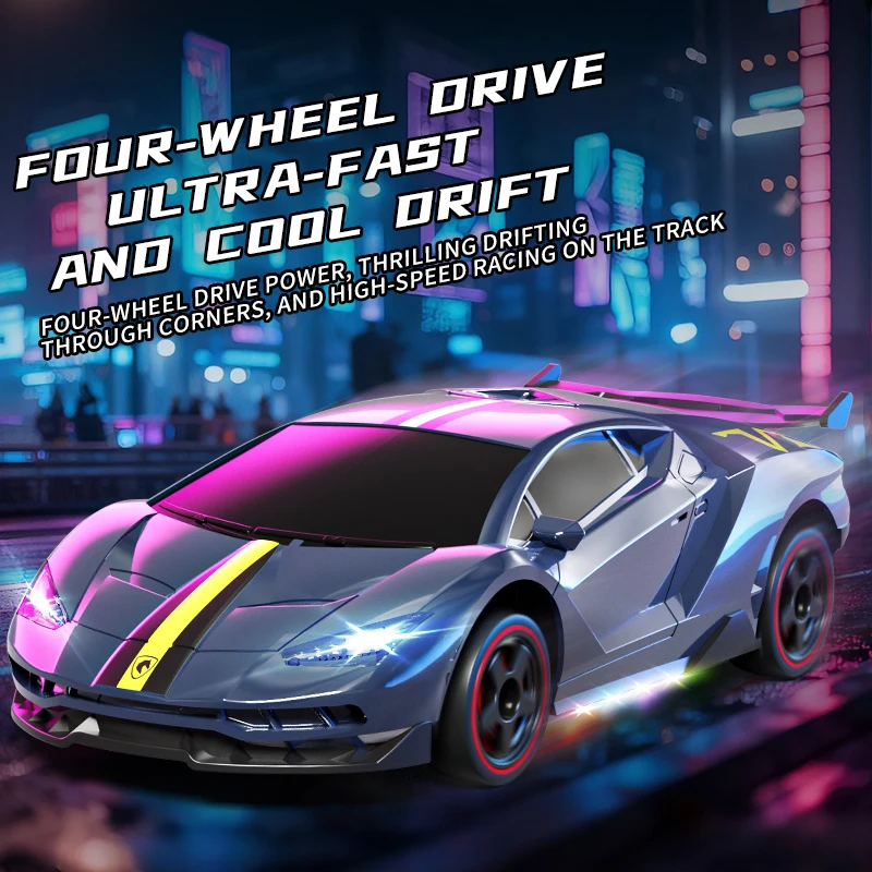 

Машинка для экстремального дрифта 1:14, высокоскоростные гонки в неоновом ночном городе, игрушечный суперкар, подарок для мальчика